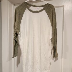 Kids Raglan Sleeve Shirt - White and Green